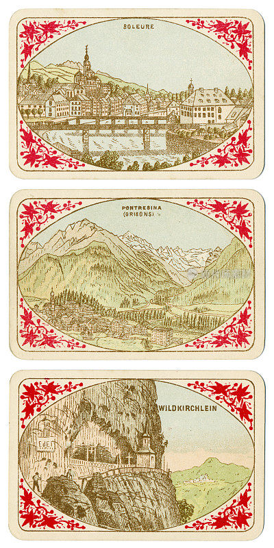 《瑞士卡片》1880年的Soleure Pontresina Wildkirchlein